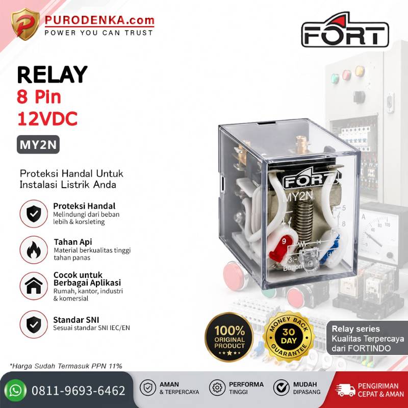 FORT Relay MY2N 8 Pin 12VDC