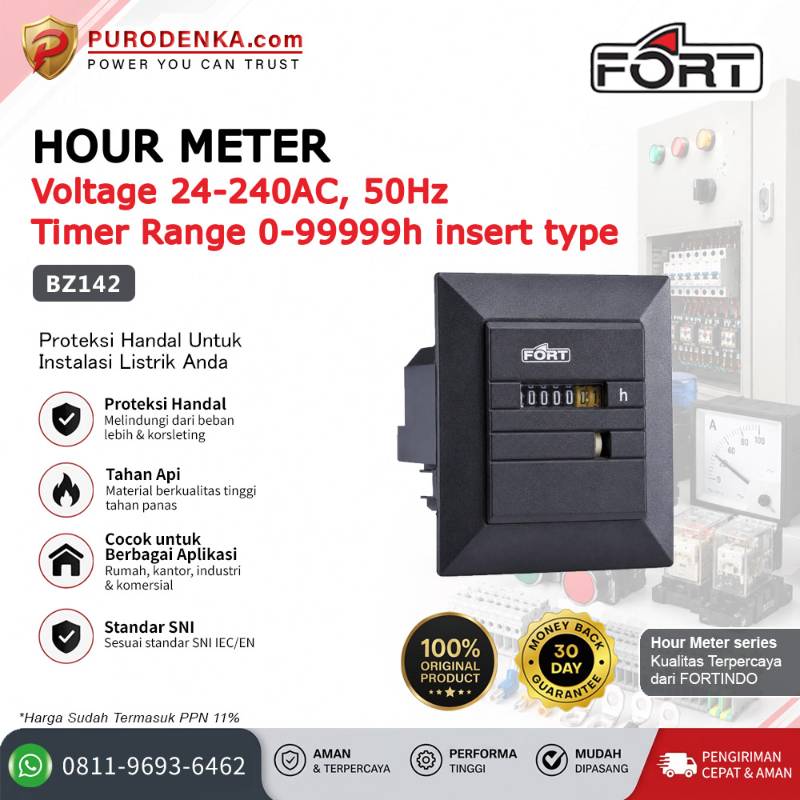 FORT Hour Meter 24-240VAC 50Hz BZ142