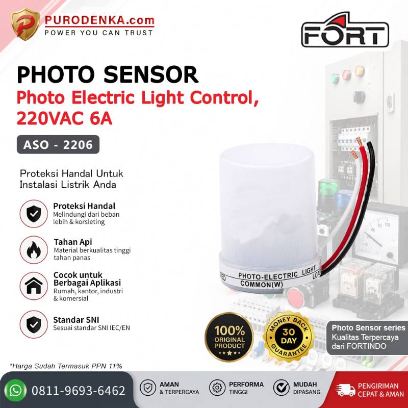 FORT Photo Sensor / Photo Electric Light Control 220VAC 6A ASO-2206