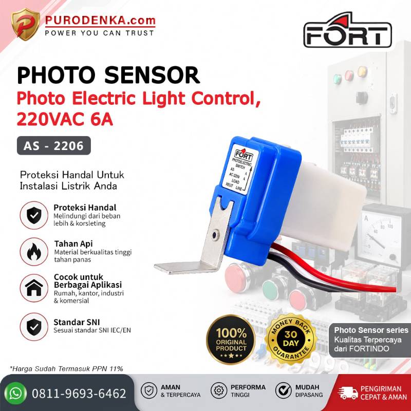FORT Photo Sensor / Photo Electric Light Control 220VAC 6A AS-2206
