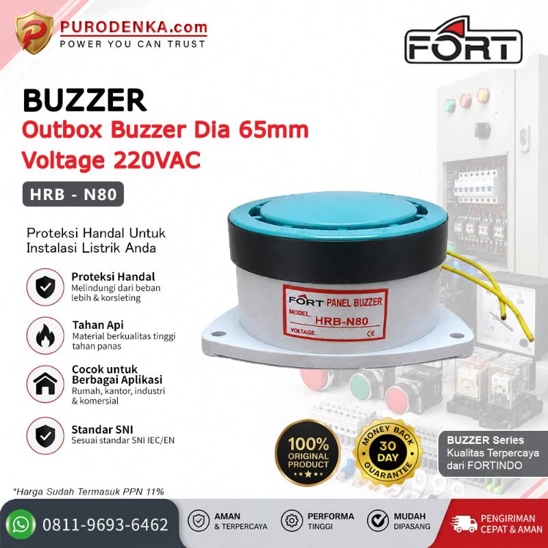 FORT Outbox Buzzer 65mm 220VAC HRB-N80
