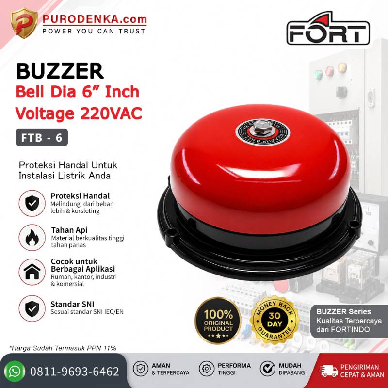 FORT Bell Buzzer 6" 220VAC FTB-6