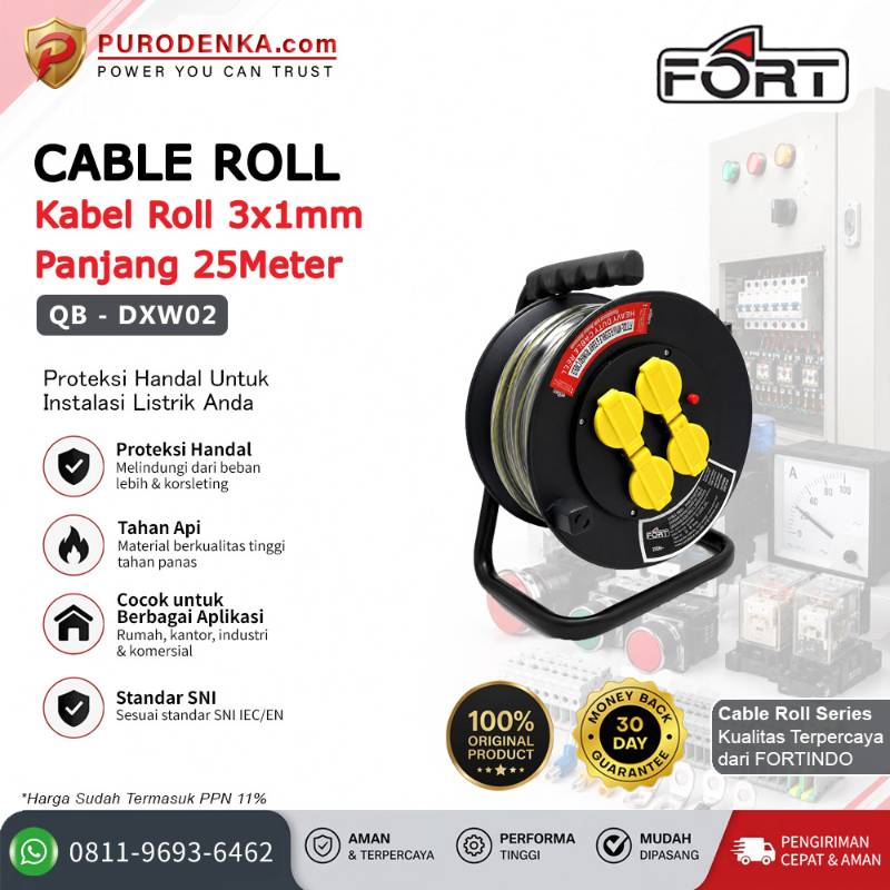 FORT Cable Roll 3x1mm 25 Meter QB-DXW02