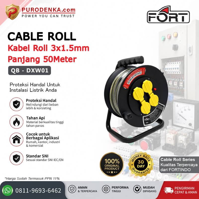 FORT Cable Roll 3x1.5mm 50 Meter QB-DXW01
