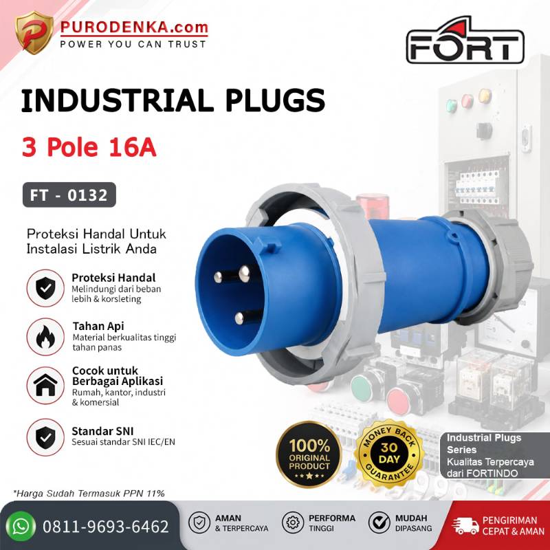 FORT Industrial Plug IP67 3P 16A FT-0132