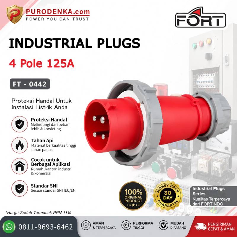 FORT Industrial Plug IP67 4P 125A FT-0442
