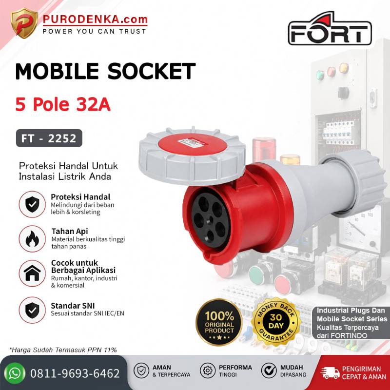 FORT Mobile Socket IP67 5P 32A FT-2252