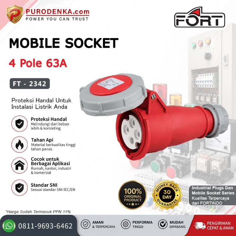FORT Mobile Socket IP67 4P 63A FT-2342
