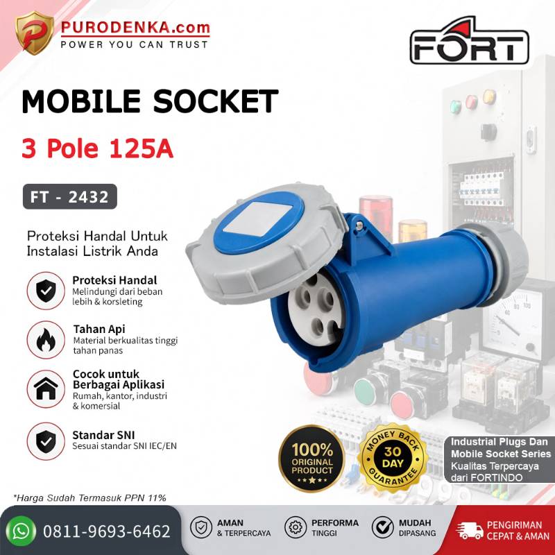 FORT Mobile Socket IP67 3P 125A FT-2432