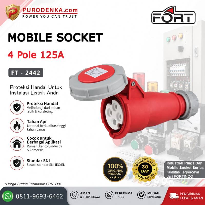 FORT Mobile Socket IP67 4P 125A FT-2442