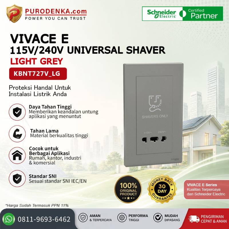 SCHNEIDER Vivace E 115V/240V Universal Shaver Light Grey KBNT727V_LG
