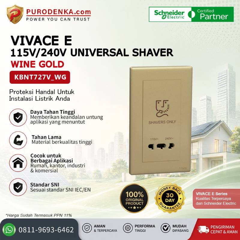 SCHNEIDER Vivace E 115V/240V Universal Shaver Wine Gold KBNT727V_WG