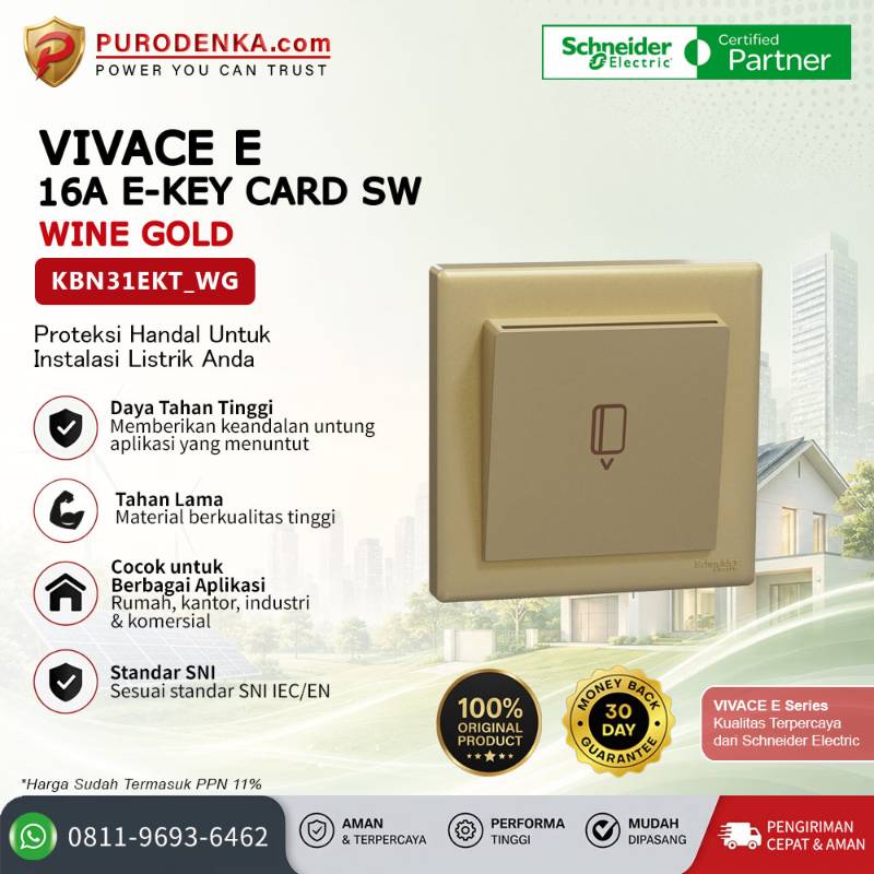 SCHNEIDER Vivace E 16A E-KEY CARD SW Wine Gold KBN31EKT_WG