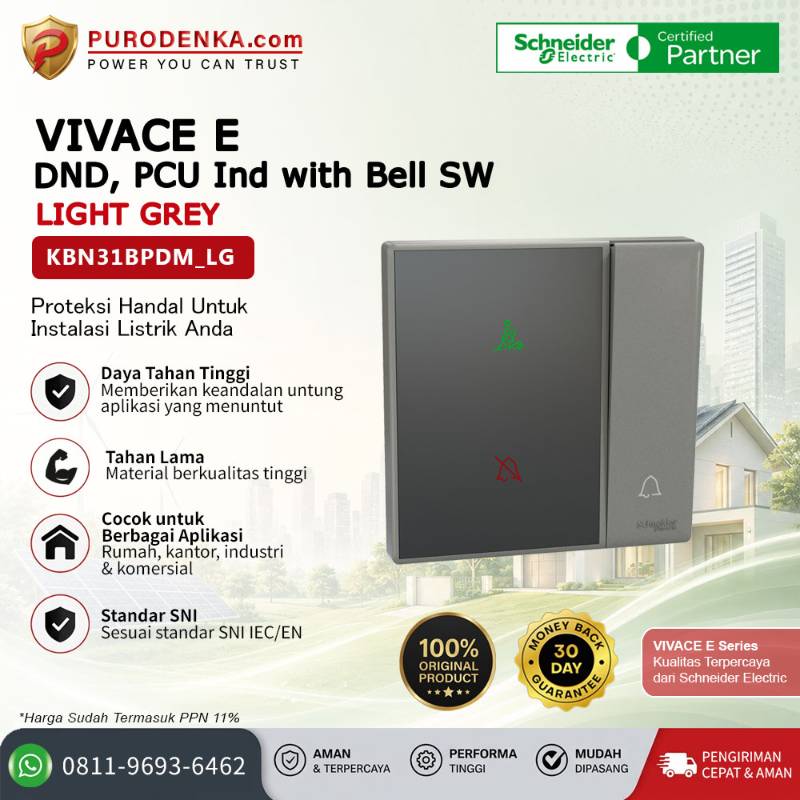 SCHNEIDER Vivace E DND PCU Ind with Bell SW Light Grey KBN31BPDM_LG