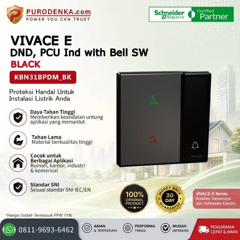 SCHNEIDER Vivace E DND PCU Ind with Bell SW Black KBN31BPDM_BK