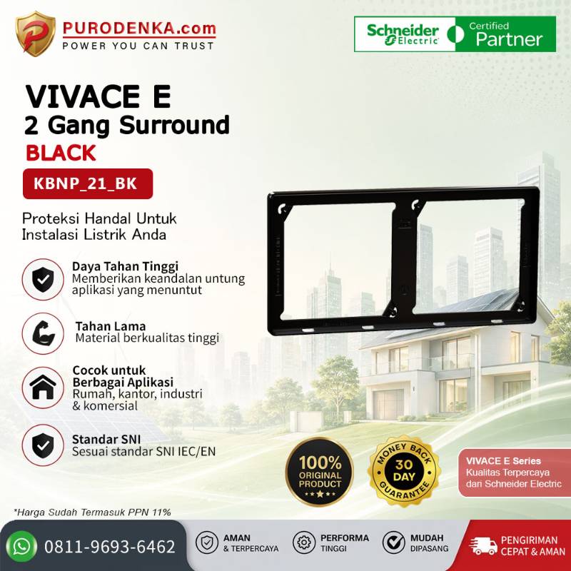 SCHNEIDER Vivace E Accesories 2 Gang Surround Black KBNP_21_BK