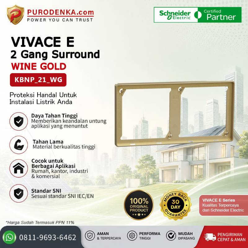 SCHNEIDER Vivace E Accesories 2 Gang Surround Wine Gold KBNP_21_WG