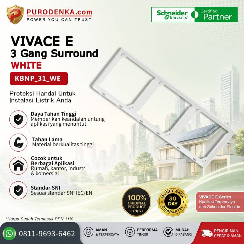 SCHNEIDER Vivace E Accesories 3 Gang Surround White KBNP_31_WE