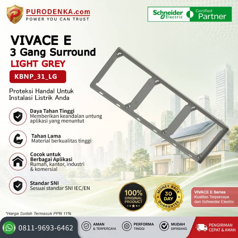 SCHNEIDER Vivace E Accesories 3 Gang Surround Light Grey KBNP_31_LG
