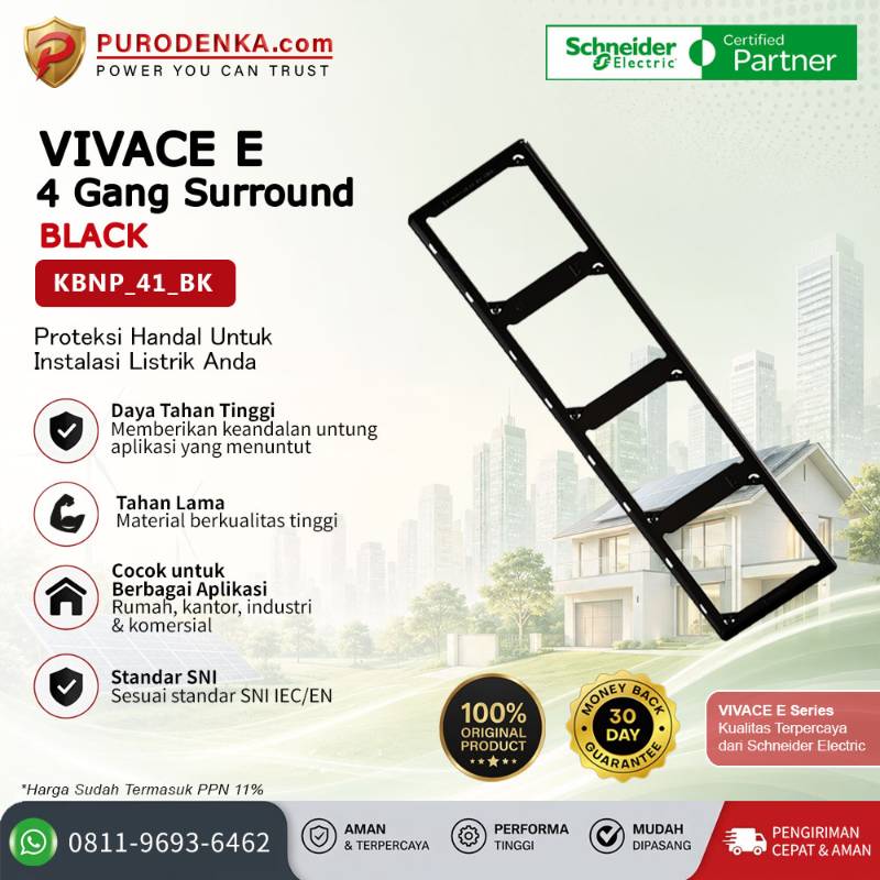 SCHNEIDER Vivace E Accesories 4 Gang Surround Black KBNP_41_BK
