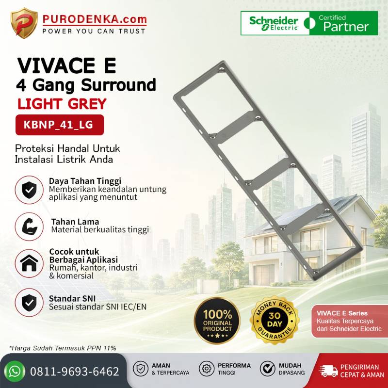 SCHNEIDER Vivace E Accesories 4 Gang Surround Light Grey KBNP_41_LG