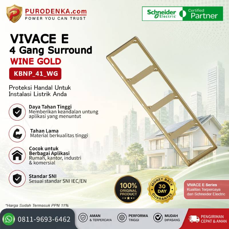 SCHNEIDER Vivace E Accesories 4 Gang Surround Wine Gold KBNP_41_WG