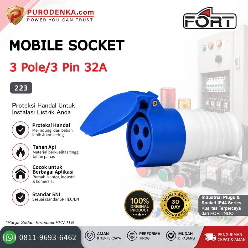 FORT Mobile Socket IP44 3P 32A 223