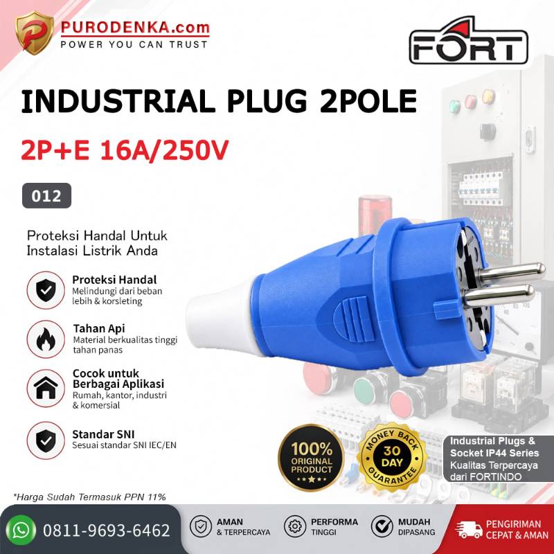 FORT Industrial Plug 2P+E 16A 250V 012