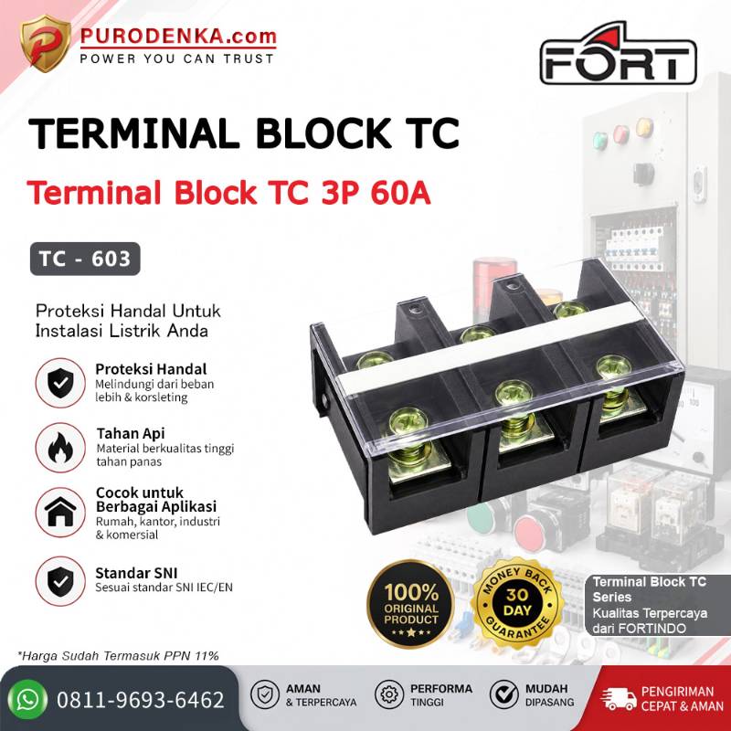 FORT Terminal Block TC 3P 60A TC-603