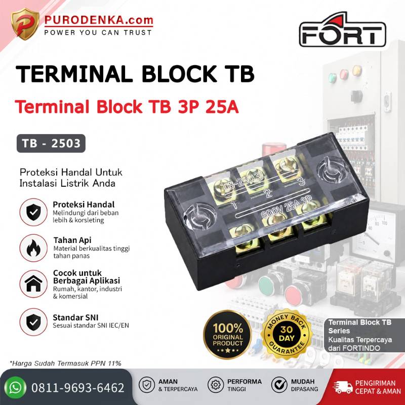 FORT Terminal Block TB 3P 25A TB-2503