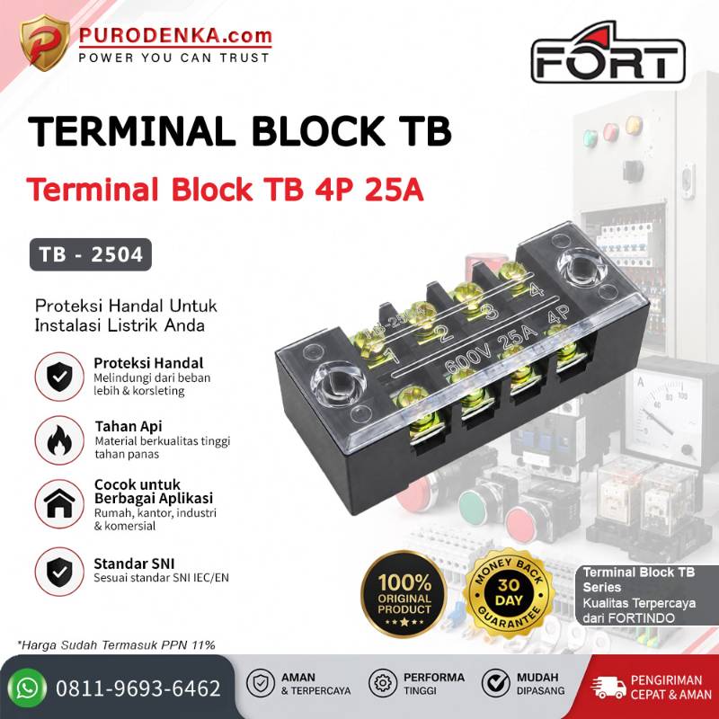 FORT Terminal Block TB 4P 25A TB-2504