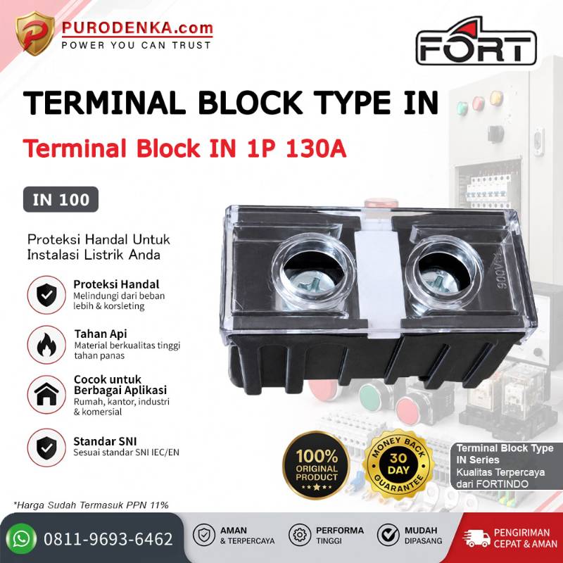 FORT Terminal Block Type IN 1P 130A IN 100