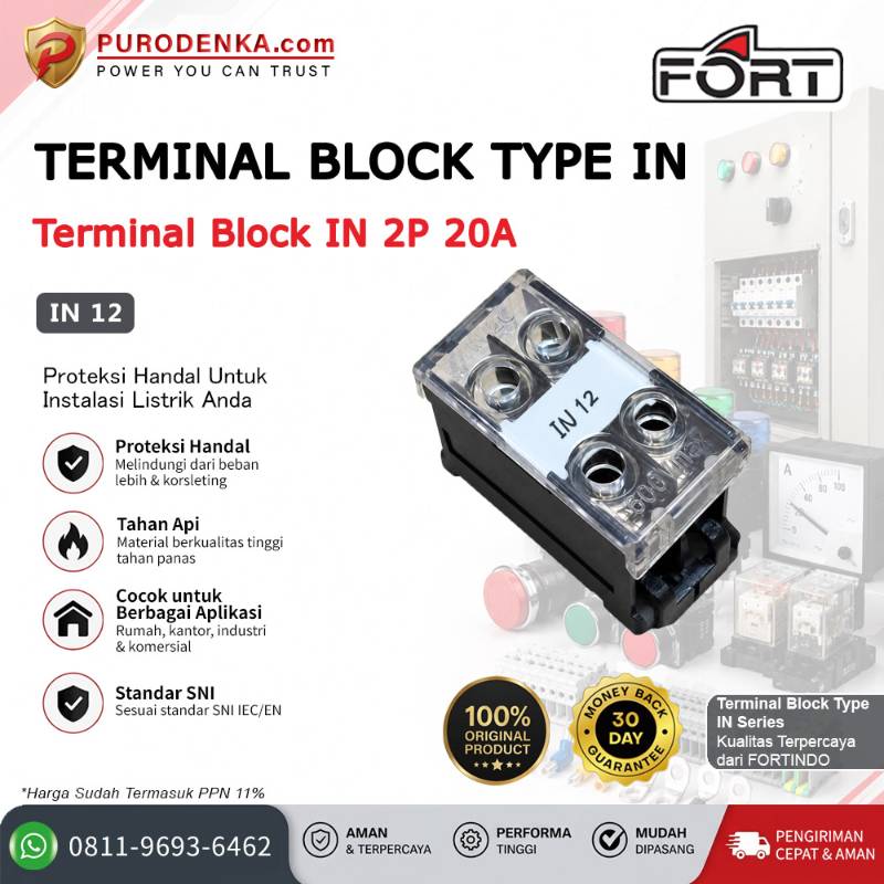 FORT Terminal Block Type IN 2P 20A IN 12