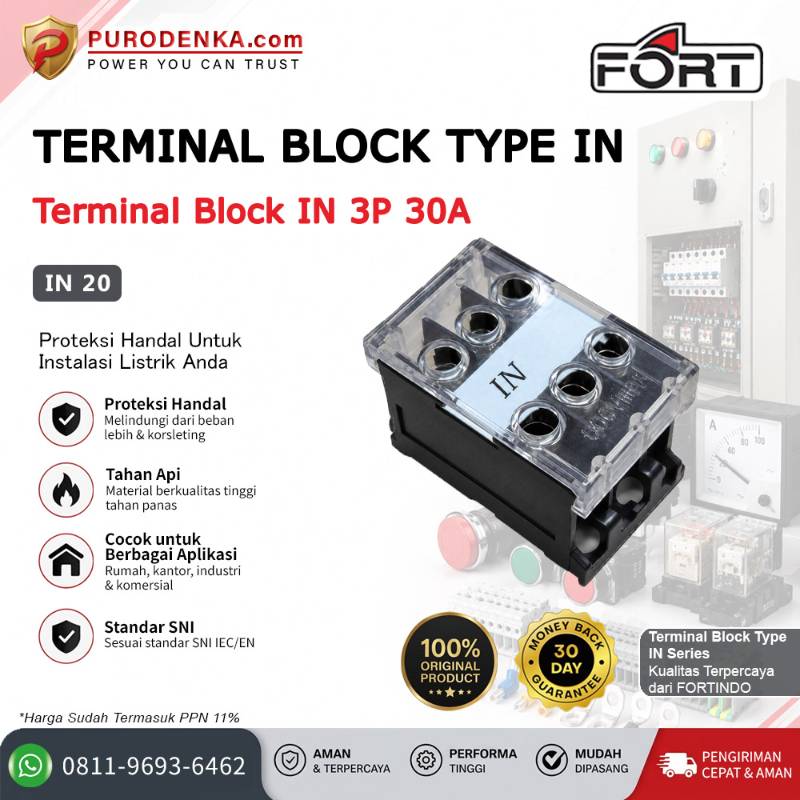 FORT Terminal Block Type IN 3P 30A IN 20