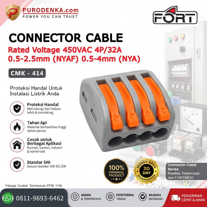 FORT Fast Connector 4P/32A 0.5-2.5 mm (NYAF) 0.5-4 mm (NYA) CMK-414