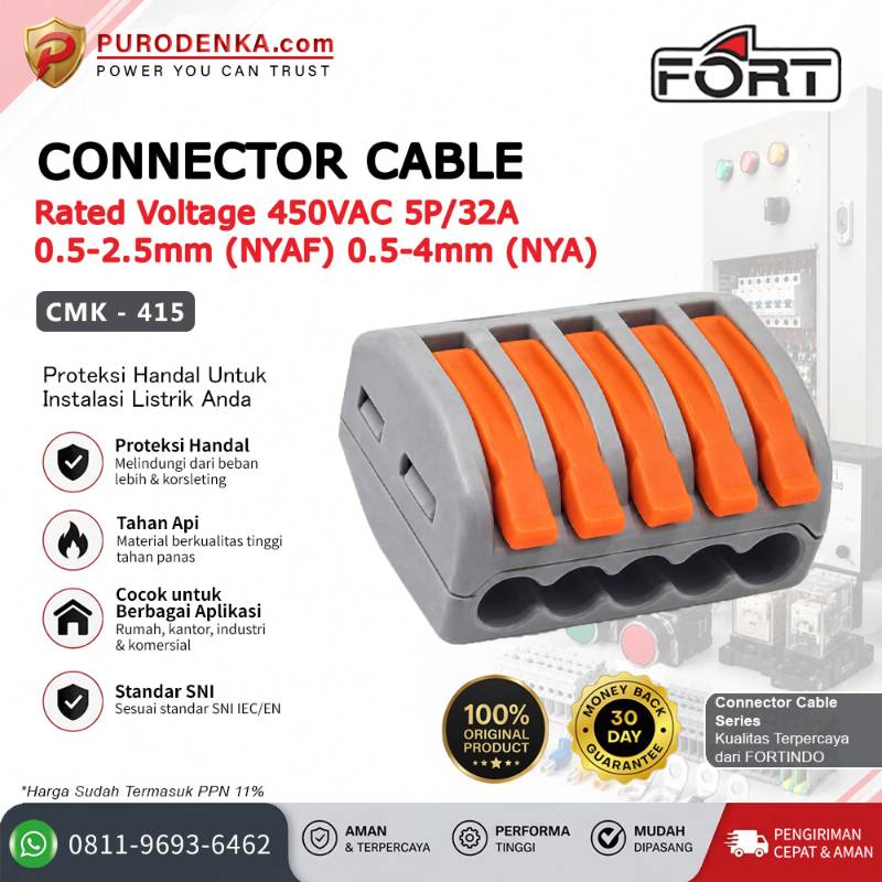 FORT Fast Connector 5P/32A 0.5-2.5 mm (NYAF) 0.5-4 mm (NYA) CMK-415