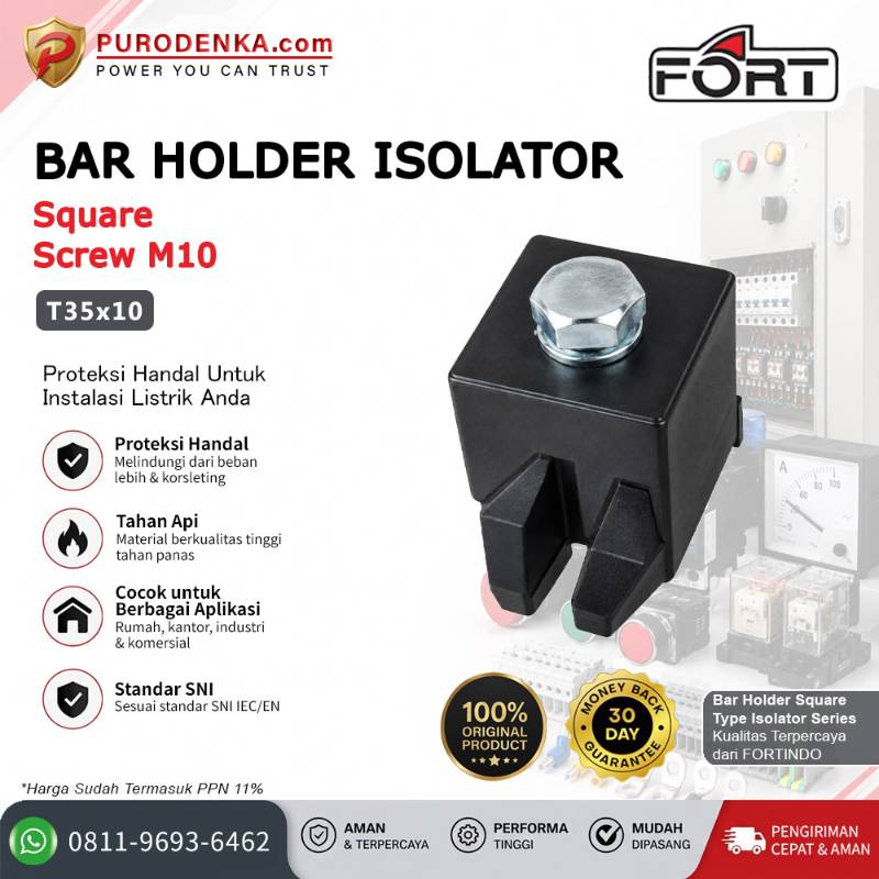 FORT Bar Holder Square Type Isolator M10 T35x10