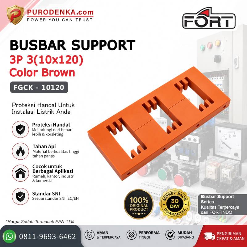 FORT Busbar Jepit 3P 3(10x120) Brown FGCK-10120
