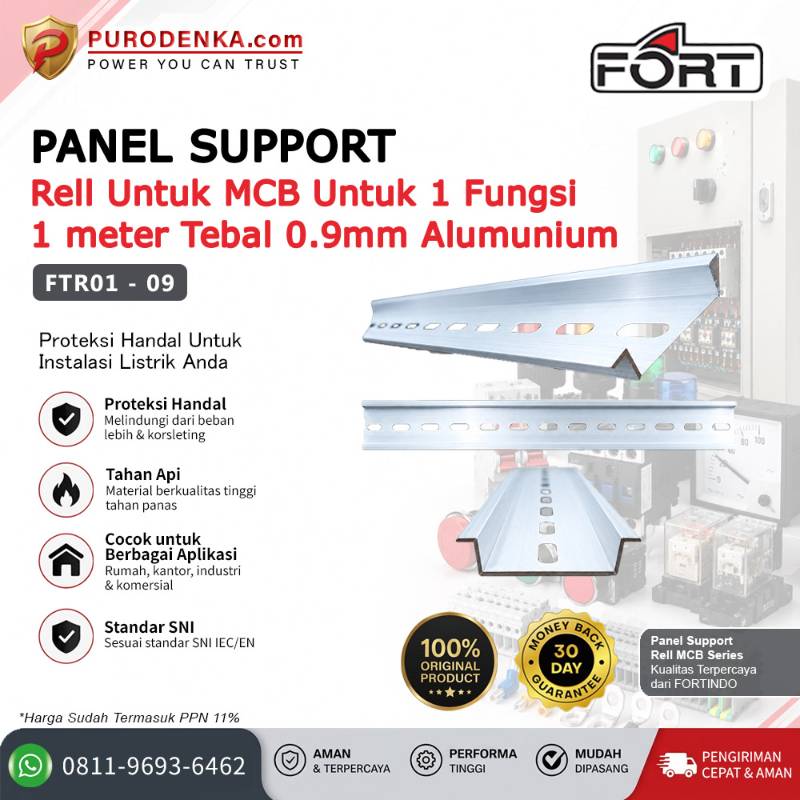 FORT Rell MCB 1 Fungsi 1 Meter Alumunium 0.9 mm FTR01-09