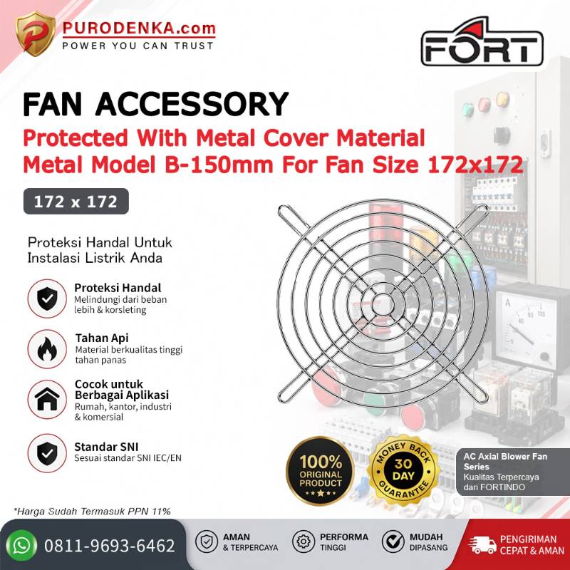 FORT Fan Accessory Metal Cover B-150mm for Fan 172x172