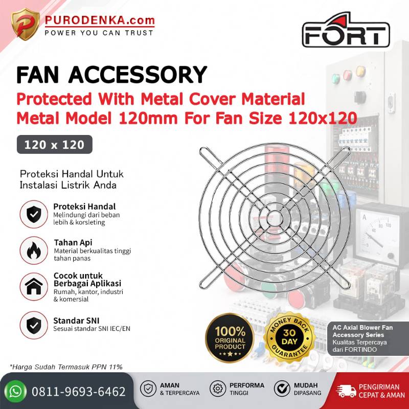 FORT Fan Accessory Metal Cover 120mm for Fan 120x120