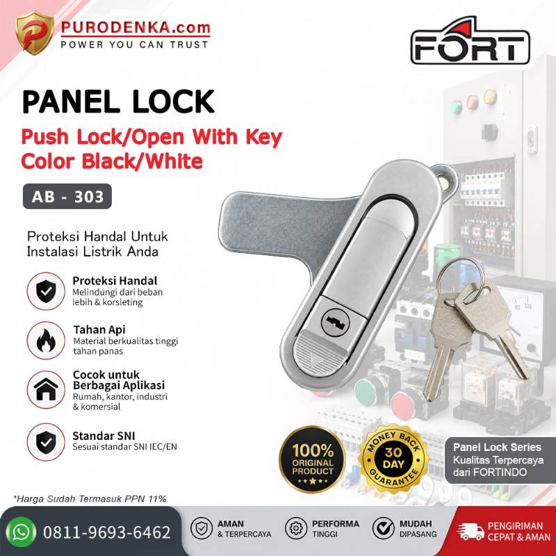 FORT Push Lock/Open with Key Black/White AB-303