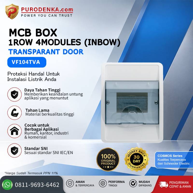 HAGER MCB Box 1 Row 4 Modules (Inbow) Transparant Door VF104TVA