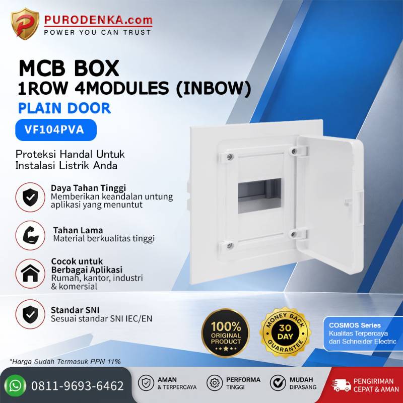HAGER MCB Box 1 Row 4 Modules (Inbow) Plain Door VF104PVA