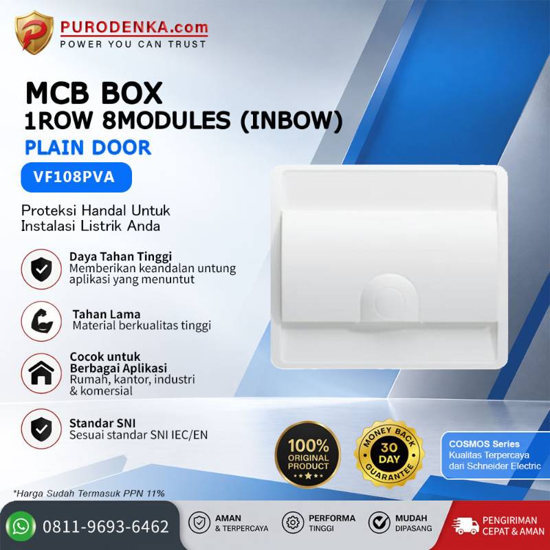 HAGER MCB Box 1 Row 8 Modules (Inbow) Plain Door VF108PVA