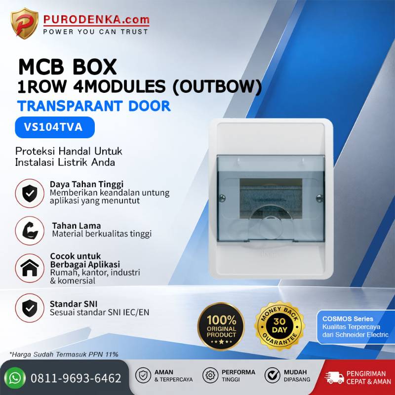 HAGER MCB Box 1 Row 4 Modules (Inbow) Transparant Door VS104TVA