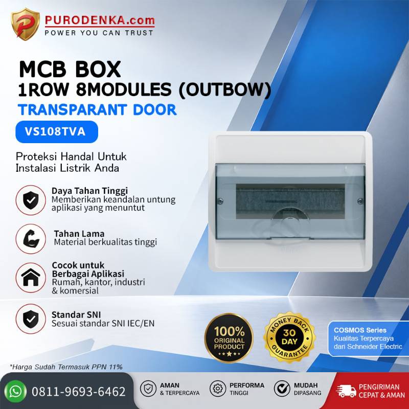 HAGER MCB Box 1 Row 8 Modules (Inbow) Transparant Door VS108TVA