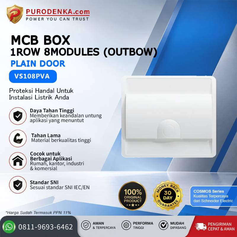 HAGER MCB Box 1 Row 8 Modules (Inbow) Plain Door VS108PVA