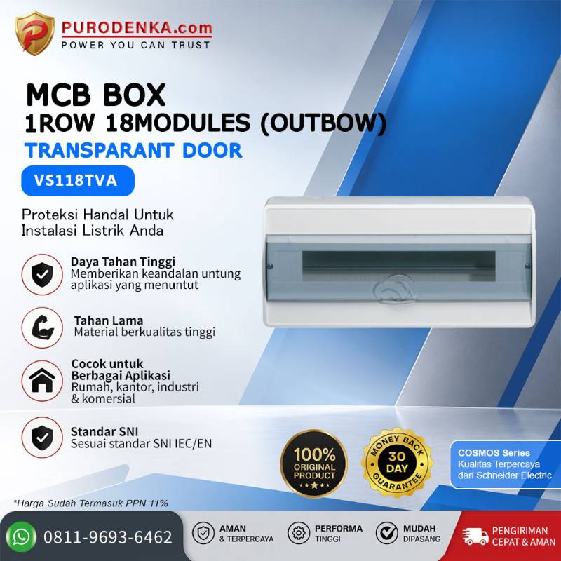 HAGER MCB Box 1 Row 18 Modules (Inbow) Transparant Door VS118TVA