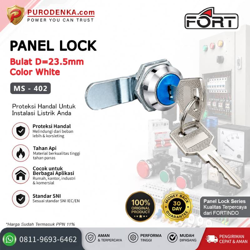 FORT Panel Lock Bulat D = 23.5 mm White MS-402
